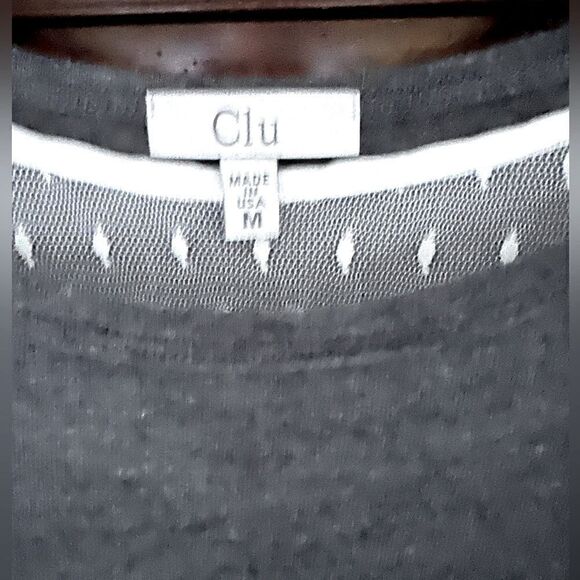 Clu charcoal long sleeve t shirt with lace bottom M - Picture 7 of 10